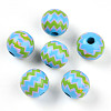 Easter Theme Printed Wood Beads WOOD-T032-22A-1