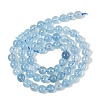 Natural Aquamarine Beads Strands G-P342-10-6mm-A-4