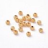 Brass Corrugated Beads X-KK-P117-12G-1