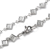 Non-Tarnish 304 Stainless Steel Rhombus Link Chain Necklaces NJEW-H019-03P-3