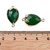Dyed Natural Malaysia Jade Faceted Teardrop Connector Charms G-B081-03G-03-3