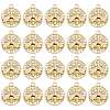 20 Pcs Flat Round with Bee Alloy Insect Charms for Jewelry Earring Making Crafts JX298A-1