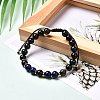 Natural Mixed Stone Braided Bead Bracelets Set for Girl Women BJEW-JB06741-6