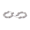 Non-Tarnish 304 Stainless Steel Dog Bone Wrap Hoop Earrings for Women EJEW-E199-05P-2