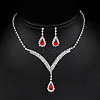 Alloy Rhinestone Pendant Necklaces & Earrings Sets for Women WGE8301-08-1