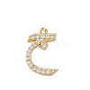 Rack Plating Brass Micro Pave Clear Cubic Zirconia Pendants KK-A224-03A-G-1