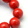 Baking Painted Pearlized Glass Pearl Round Bead Strands HY-Q003-12mm-55-3