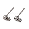 304 Stainless Steel Ball Post Stud Earring Findings STAS-Z035-01P-G-1