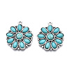 Synthetic Turquoise Pendants PALLOY-N157-041-2