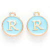 Golden Plated Alloy Enamel Charms X-ENAM-S118-04R-1