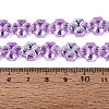 Baking Paint Electroplate Transparent Glass Beads Strands EGLA-Q136-04A-07-4
