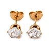 304 Stainless Steel Micro Pave Clear Cubic Zirconia Stud Earrings EJEW-P299-01D-G-4