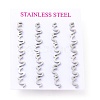 Tarnish Resistant 304 Stainless Steel Greek Alphabet Stud Earrings STAS-D007-07P-22-3