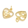 Brass Micro Pave Clear Cubic Zirconia Pendants CU-CBA3D67-05C-G-2
