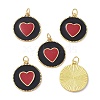 Brass Enamel Pendants KK-C223-19G-01-2