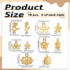 10Pcs 5 Styles Rack Plating Alloy Pendants FIND-LP0005-56-2