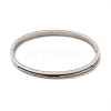 Egg Shaped 201 Stainless Steel Grooved Hinged Bangles STAS-G306-01P-2