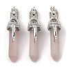 Natural Rose Quartz Pointed Pendants G-Z033-15P-03-1