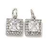 Brass Micro Pave Clear Cubic Zirconia Pendants KK-P275-32A-P-1