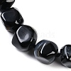 Natural Dyed & Heated Black Agate Nuggets Beaded Necklaces for Women Men NJEW-K388-01P-2