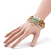 5Pcs 5 Style Natural Wood & Mixed Stone Beaded Stretch Bracelets Set BJEW-JB08823-3