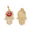 Brass Micro Pave Cubic Zirconia Pendants ZIRC-F136-03G-2