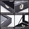 Rectangle PU Leather Badge Storage Presentation Boxes ODIS-WH0025-177-3