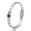 Adjustable 304 Stainless Steel Rhinestone Bangles BJEW-F474-03P-1