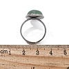 Half Round Natural Green Aventurine Finger Rings X-RJEW-M062-01P-21-3