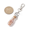 Glass Wishing Bottle with Gemstone Chip inside Pendant Decorations HJEW-JM01991-3