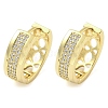 Brass Micro Pave Clear Cubic Zirconia Hoop Earrings EJEW-C122-04G-4