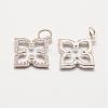 Brass Micro Pave Grade AAA Cubic Zirconia Pendants ZIRC-G090-44P-NR-1