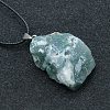 Natural Moss Agate Raw Rough Nuggets Pendant Necklace FS-WG50F2C-18-1