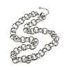 12MM Women's 304 Stainless Steel Textured Ring Link Chain Necklaces NJEW-A067-04P-4