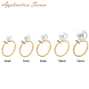Brass Micro Clear Cubic Zirconia Cuff Finger Rings Setting KK-T056-52G-NF-4