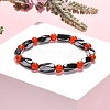 Round Natural Carnelian(Dyed & Heated) Stretch Bracelets BJEW-G072-13-5