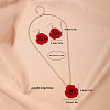 Rose Iron & Plastic Pendant Necklaces & Dangle Earrings Sets for Women FS-WGD8499-01-5