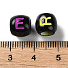 Spray Printed Opaque Acrylic European Beads SACR-P031-10B-3