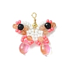 Beaded Butterfly Charms PALLOY-MZ00430-04-1