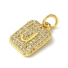 Rack Plating Brass Micro Pave Clear Cubic Zirconia Charms KK-G501-01J-G-2