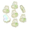 UV Plating Rainbow Iridescent Acrylic Enamel Beads OACR-G012-07D-1