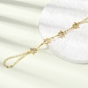 Brass Micro Pave Cubic Zirconia Mittens Bracelets BJEW-C156-01G-05-2