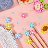 SUNNYCLUE 8Pcs 4 Colors Flower Silicone Beads Knitting Needle Protectors/Knitting Needle Stoppers DIY-SC0023-91-4