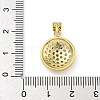 Rack Plating Brass Micro Pave Clear Cubic Zirconia Pendants KK-Z063-23G-3