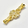 Brass Micro Pave Cubic Zirconia Fold Over Clasps KK-K180-03G-1