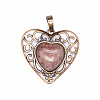 Retro Hollow Synthetic Strawberry Quartz Pendants PW-WGAB5DC-07-1