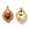 Rack Plating Brass Grade AAA Cubic Zirconia Pendants KK-D026-27G-1