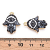 Printed Light Gold Tone Alloy Pendants ENAM-N056-206C-3