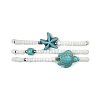 3Pcs 3 Style Synthetic Turquoise & Glass Seed Beaded Stretch Bracelets Set BJEW-TA00375-01-2