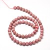 Natural Rhodonite Round Bead Strands X-G-P072-38-8mm-2